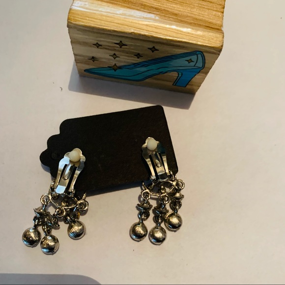 Vintage Sparkly Statement Silver Drop Earrings - Picture 9 of 11